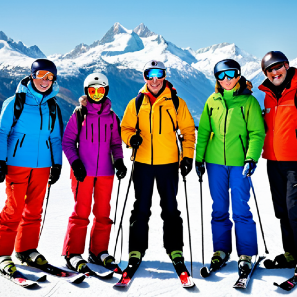 **

"A smiling ski instructor, fully clothed in professional ski gear, giving a lesson to a small group of adults on a sunny piste in the French Alps. Snow-capped mountains in the background. Safe for work, appropriate content, professional, perfect anatomy, natural pose, high-quality photograph, bright and cheerful."

**