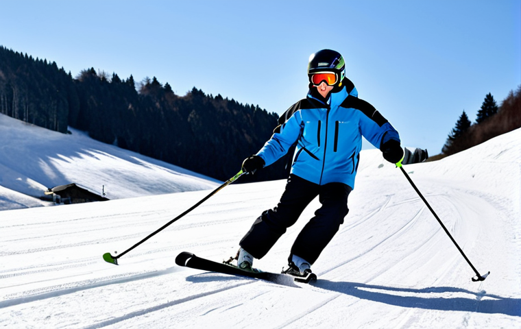 스키 강사의 실전 티칭 사례 - Beginner Ski Lesson**
"A ski instructor, fully clothed in a professional ski jacket and pants, demo...