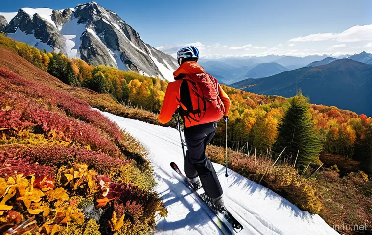 스키 강사의 글로벌 트렌드 분석 - **Prompt 1: The Versatile Mountain Guide, All Seasons**
"A dynamic, wide-angle shot of a male or...