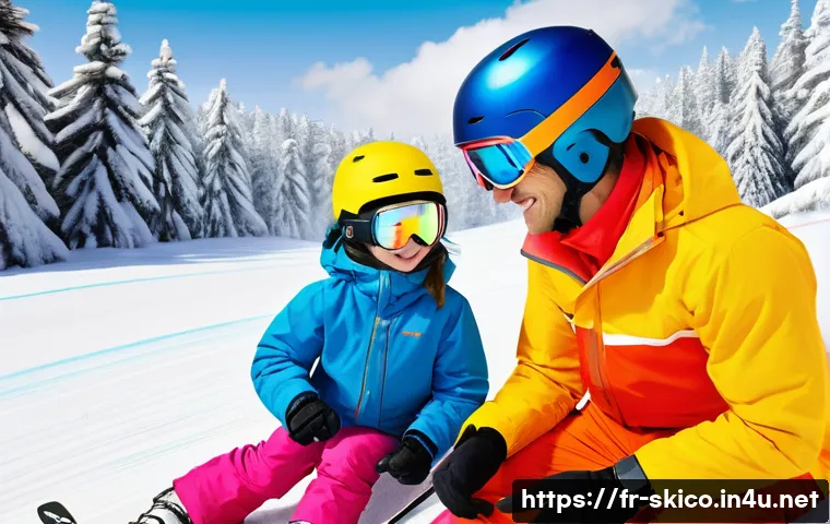 스키 강사로서 자주 접하는 문제 해결법 - **Prompt for a "Prudent" Beginner Child Learning:**
A vibrant, heartwarming image capturing a sk...