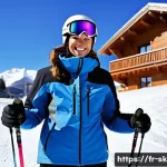 스키 강사와 클라이언트 관계 구축 - **Prompt: "A friendly and warm French ski instructor, a woman in her late 30s with a genuine smile, ...